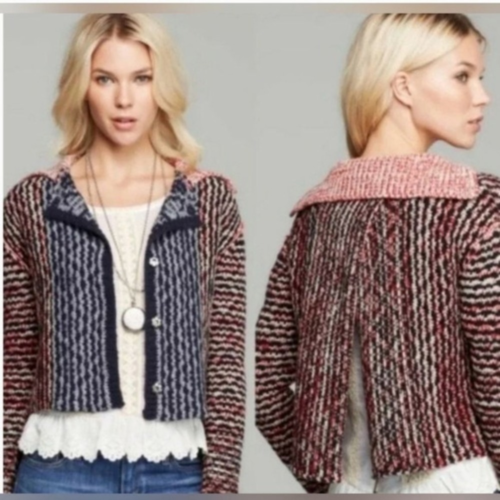 Free People sweater red size small wool alpaca blend
